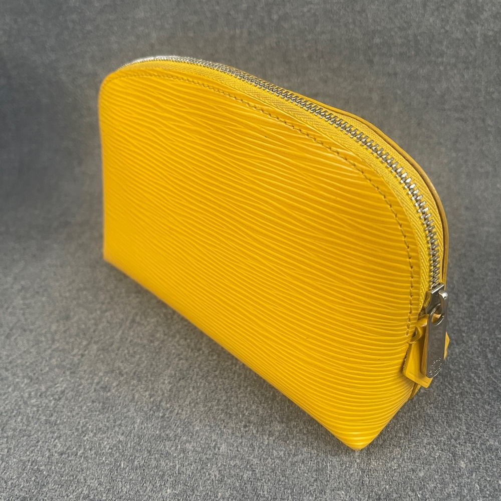 Authentic Louis Vuitton Yellow Epi Cosmetic Case